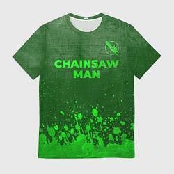 Футболка мужская Chainsaw Man - green gradient посередине, цвет: 3D-принт
