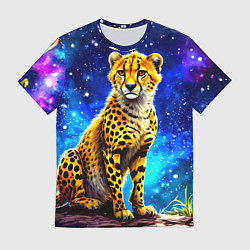 Футболка мужская Гепард в звездную ночь, цвет: 3D-принт