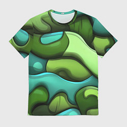 Футболка мужская Объемные камуфляжные полосы, цвет: 3D-принт