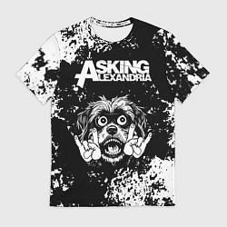 Футболка мужская Asking Alexandria рок пес, цвет: 3D-принт
