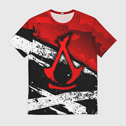 Футболка мужская Assassins creed: shadows - красная абстракция, цвет: 3D-принт