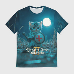 Футболка мужская Kingdom Come Deliverance 2 котик рыцарь, цвет: 3D-принт