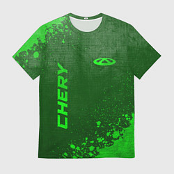 Футболка мужская Chery - green gradient вертикально, цвет: 3D-принт