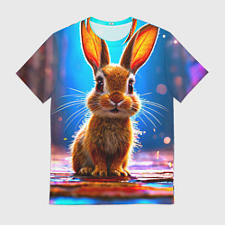 Футболка мужская Ушастый зайка, цвет: 3D-принт