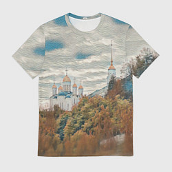 Футболка мужская Храм на горе, цвет: 3D-принт