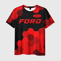 Футболка мужская Ford - red gradient посередине, цвет: 3D-принт