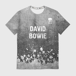 Футболка мужская David Bowie - grey gradient посередине, цвет: 3D-принт
