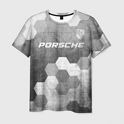 Футболка мужская Porsche - grey gradient посередине, цвет: 3D-принт