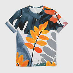 Футболка мужская Контрастные листья, цвет: 3D-принт