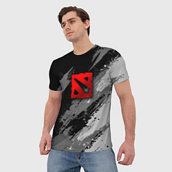 Футболка мужская Dota 2 - монохромный серый, цвет: 3D-принт — фото 2