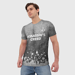 Футболка мужская Assassins Creed - grey gradient посередине, цвет: 3D-принт — фото 2