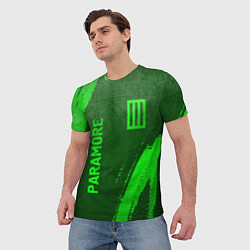 Футболка мужская Paramore - green gradient вертикально, цвет: 3D-принт — фото 2