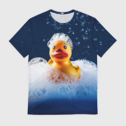 Футболка мужская Резиновая уточка в мыльной пене, цвет: 3D-принт