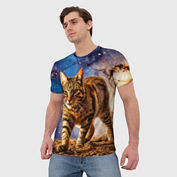 Футболка мужская Пиксибоб в космосе, цвет: 3D-принт — фото 2