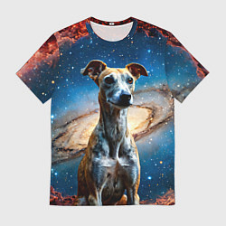 Футболка мужская Уиппет в космосе, цвет: 3D-принт