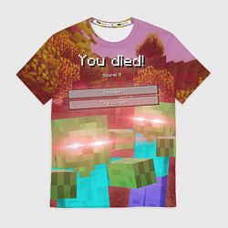 Футболка мужская Try again - Minecraft, цвет: 3D-принт
