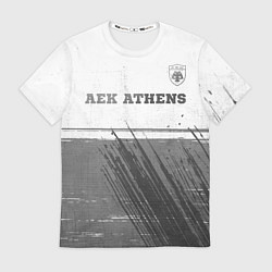 Футболка мужская AEK Athens - white gradient посередине, цвет: 3D-принт