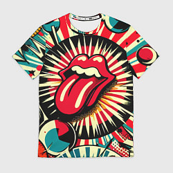 Футболка мужская Logo of the Rolling Stones - pop art, цвет: 3D-принт