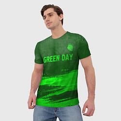 Футболка мужская Green Day - green gradient посередине, цвет: 3D-принт — фото 2