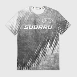 Футболка мужская Subaru - grey gradient посередине, цвет: 3D-принт