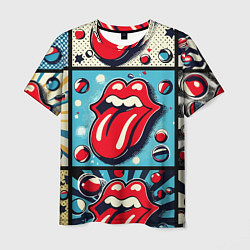Футболка мужская Rolling Stones logo - pop art, цвет: 3D-принт