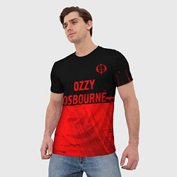 Футболка мужская Ozzy Osbourne - red gradient посередине, цвет: 3D-принт — фото 2