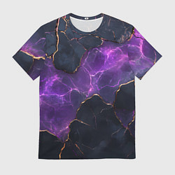 Футболка мужская Фиолетовый разлом с молниями, цвет: 3D-принт