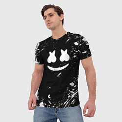 Футболка мужская Marshmello брызги красок, цвет: 3D-принт — фото 2