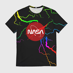 Футболка мужская НАСА молнии градиент, цвет: 3D-принт