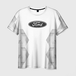 Футболка мужская Ford white poly, цвет: 3D-принт