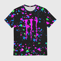Футболка мужская Monster energy неоновые краски, цвет: 3D-принт