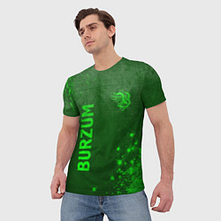 Футболка мужская Burzum - green gradient вертикально, цвет: 3D-принт — фото 2