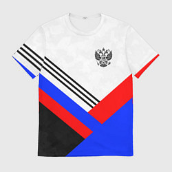 Футболка мужская Герб России - минимализм, цвет: 3D-принт