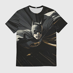 Футболка мужская Бэтмен черный плащ, цвет: 3D-принт