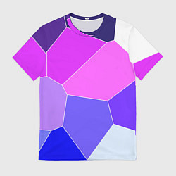 Футболка мужская Сине-розовый крупные фрагменты, цвет: 3D-принт