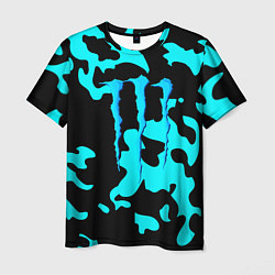 Футболка мужская Monster energy камуфляж голубой, цвет: 3D-принт