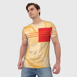 Футболка мужская Геометрические фигуры и полосы, цвет: 3D-принт — фото 2