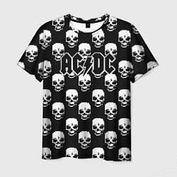 Футболка мужская AC DC rock skull, цвет: 3D-принт
