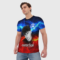 Футболка мужская Сектор газа молнии на фоне, цвет: 3D-принт — фото 2