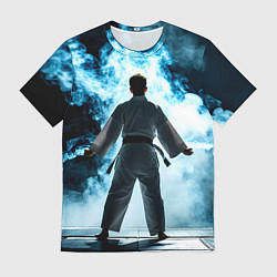 Футболка мужская Айкидоист в дыму, цвет: 3D-принт