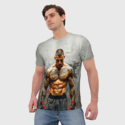 Футболка мужская Дастин Порье на сером, цвет: 3D-принт — фото 2
