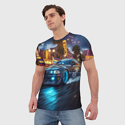 Футболка мужская ВМБ неоновый свет, цвет: 3D-принт — фото 2