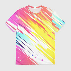 Футболка мужская Брызги краски на белом фоне, цвет: 3D-принт
