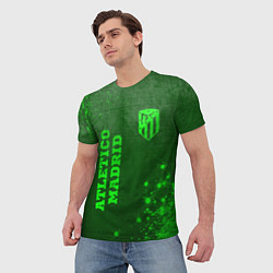 Футболка мужская Atletico Madrid - green gradient вертикально, цвет: 3D-принт — фото 2