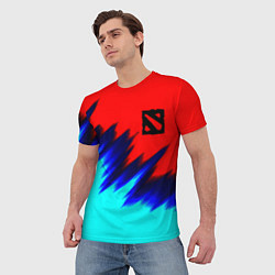 Футболка мужская Dota краски, цвет: 3D-принт — фото 2