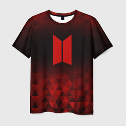 Футболка мужская BTS red poly, цвет: 3D-принт