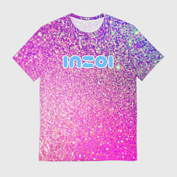 Футболка мужская Inzoi лого и розовые блестки, цвет: 3D-принт