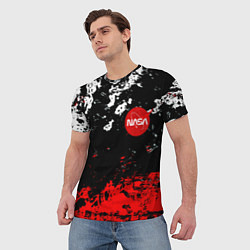 Футболка мужская Nasa краски, цвет: 3D-принт — фото 2