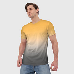 Футболка мужская Бледный жёлто-серый градиент, цвет: 3D-принт — фото 2