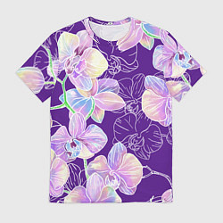 Футболка мужская Японские акварельные орхидеи, цвет: 3D-принт